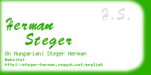 herman steger business card